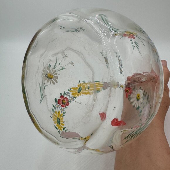 Hand-painted wine bottle, decanter, one liter, red border Stopper vintage chic b - Picture 11 of 13